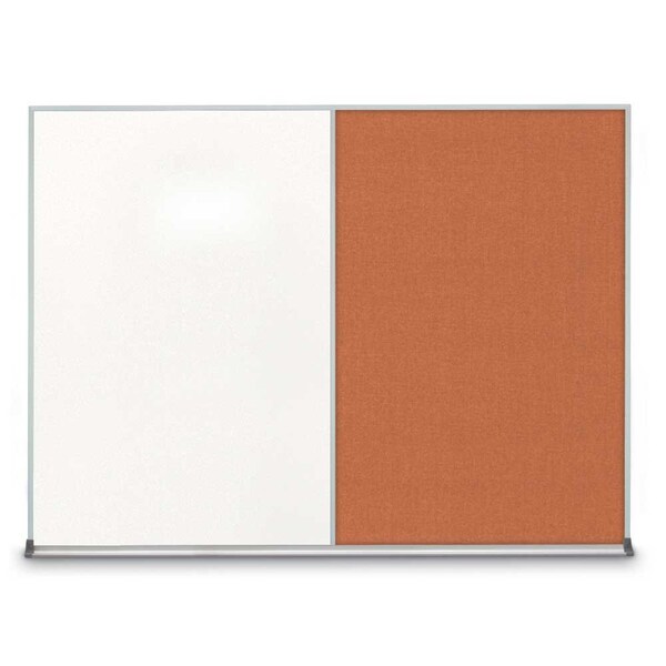 United Visual Products Triple Door Radius Plus Corkboard, 72" x UV8005PLUS-SATIN-COBACC - main
